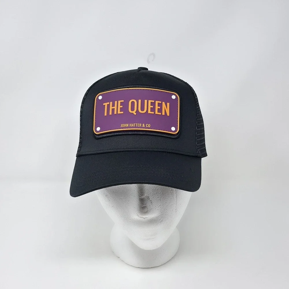 John Hatter & Co The Queen‎ A-Frame Trucker Hat Cap Snapback Rubber Patch Black